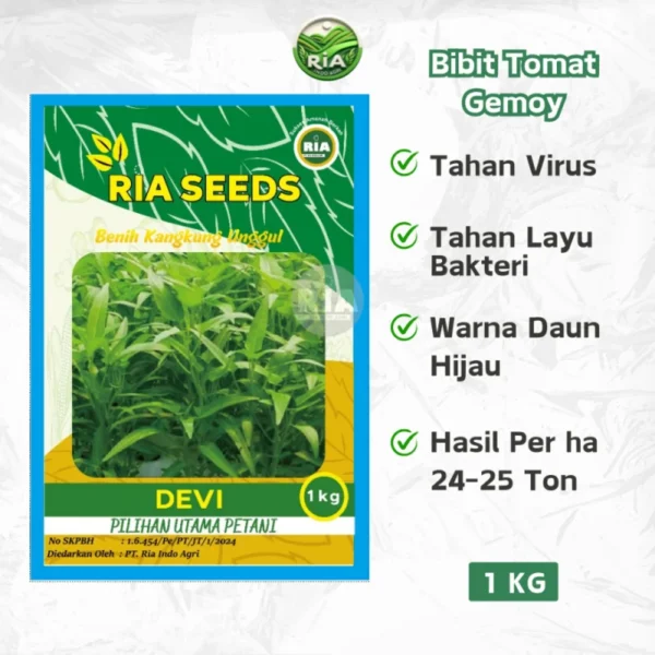 Benih Kangkung Unggul Daun Semi Devi 1KG Asli